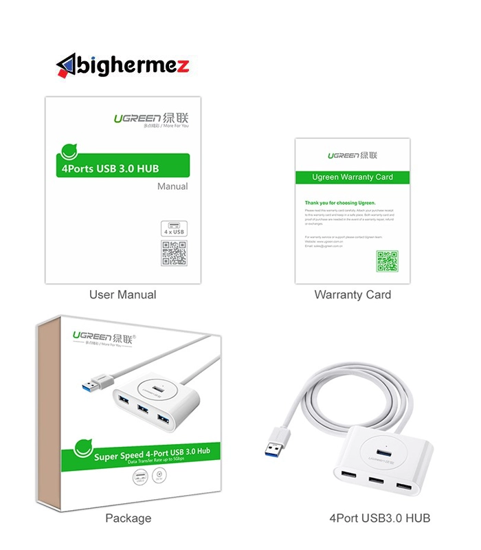 هاب چهار پورت USB3.0 یوگرین مدل UG-20283 طول 1 متر