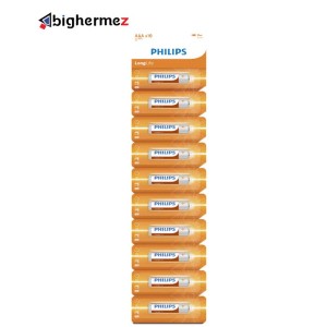 باتری نیم قلمی 10 تایی معمولی فیلیپس مدل R03L10S/97
