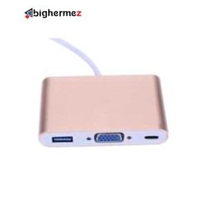 مبدل TYPE-C به VGA و USB 3 پی نت پک مقوایی