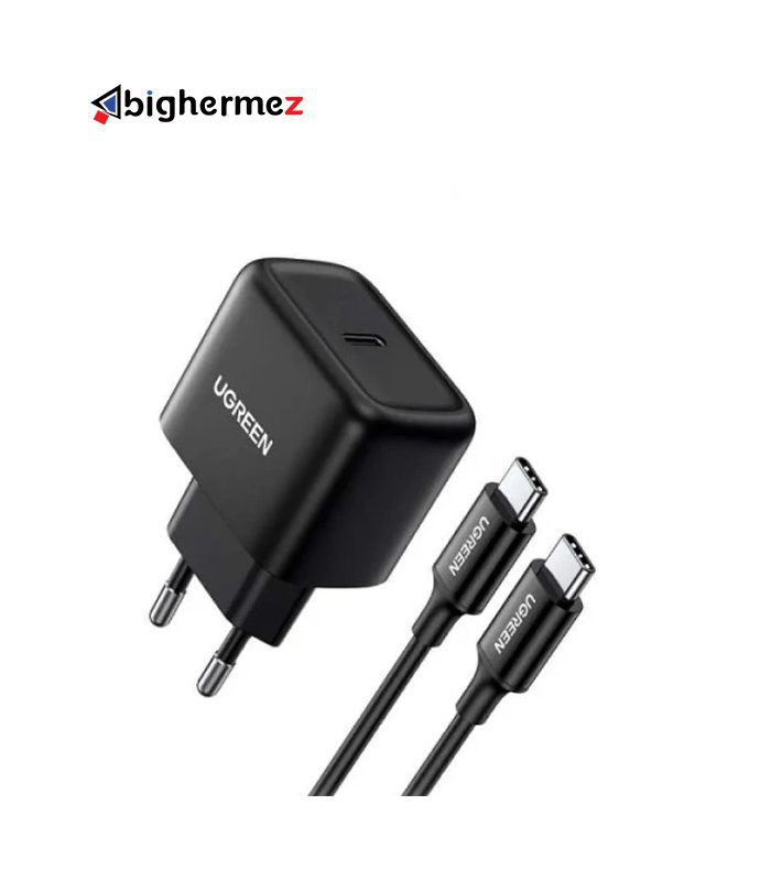 شارژر دیواری یوگرین مدل CD250-50581 به همراه کابل دوسر TYPE-C