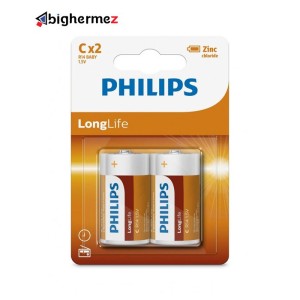 باتری متوسط 2 عددی سایز C  فیلیپس معمولی مدل R14L2B/97