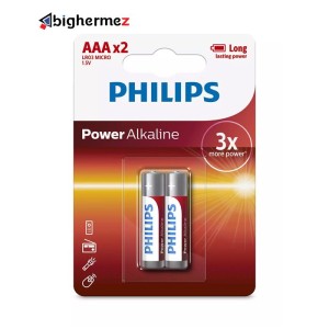 باتری نیم قلم 2تایی پاور آلکالاین فیلیپس مدل LR03P2B/97