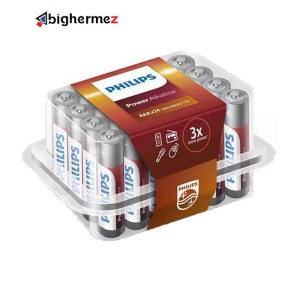 باتری نیم قلم 24 عددی پاور آلکالاین فیلیپس مدل LR03P24P/97