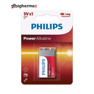 باتری کتابی 9 ولت پاور آلکالاین فیلیپس مدل 6LR61P1B/97