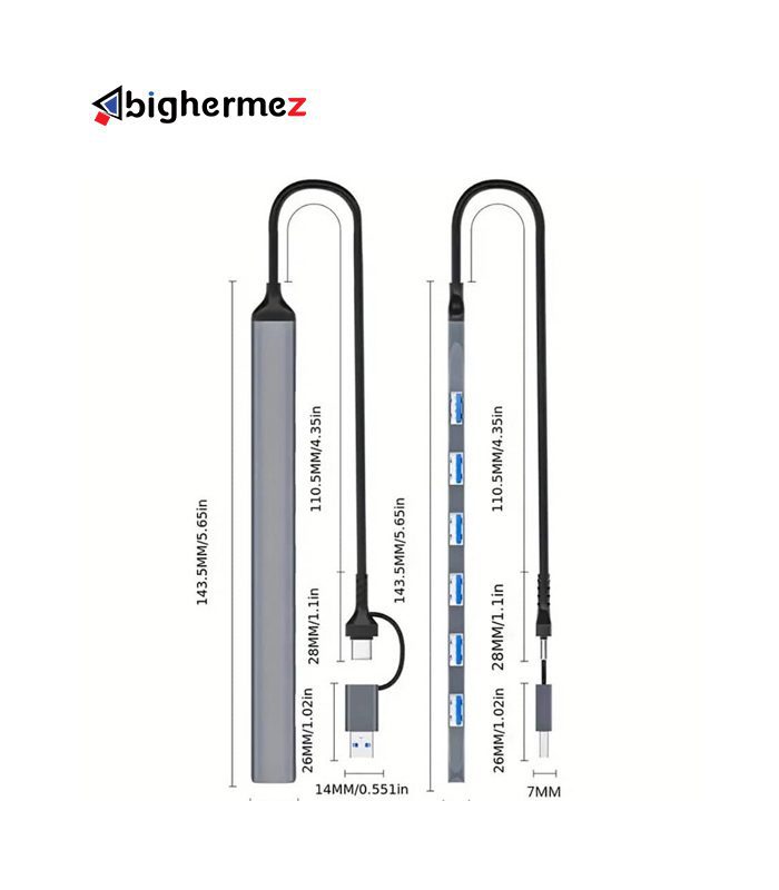 هاب 7 پورت USB3.1 تایپ سی پی نت مدل T-7602