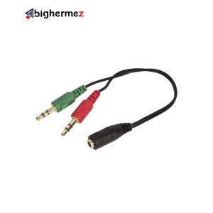 مبدل کابلی 1جک AUX به 2 فیش هدفون 3.5 میلی متری  درجه دو
