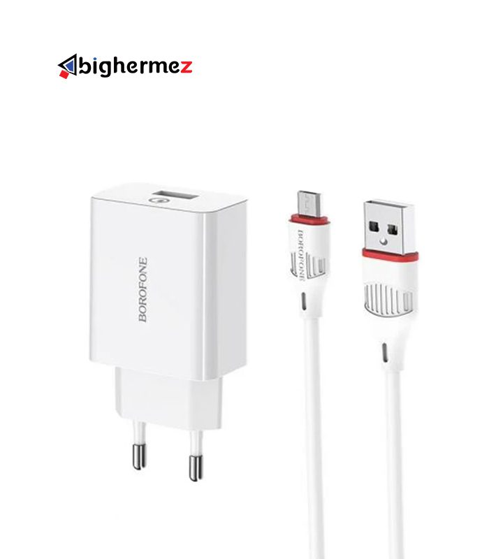 شارژر دیواری بهمراه کابل شارژ میکرو یو اس بی بروفون مدل BA21A