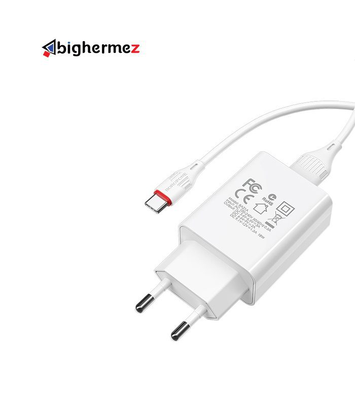 شارژر دیواری همراه با کابل شارژ TYPE-C بروفون مدل BA21A