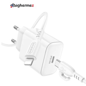 شارژر دیواری PD 20W به همراه کابل شارژ لایتنینگ بروفون مدل BA81A