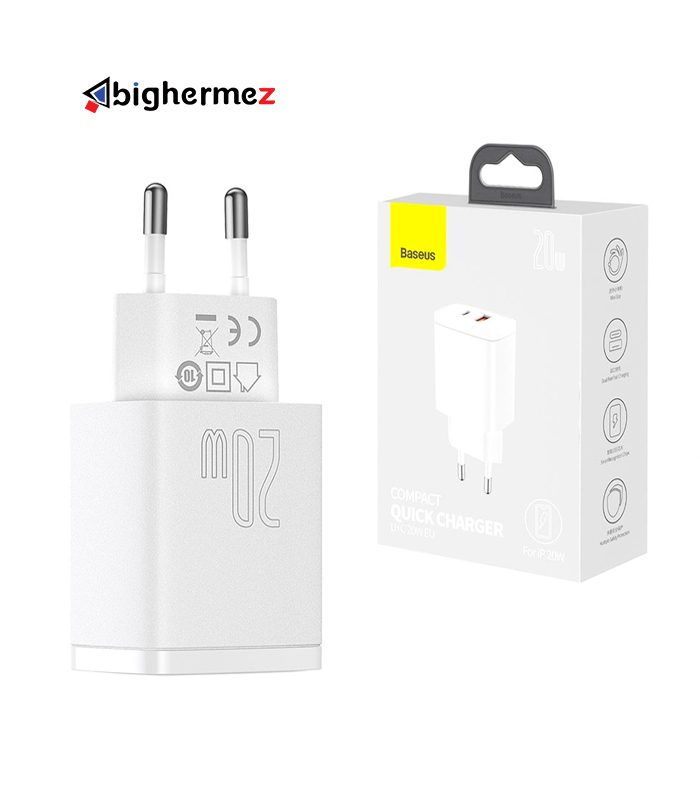 شارژر دیواری 20W باسئوس مدل BS-CCXJ-B02