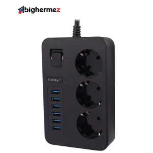 چند راهی 3 خانه برق ارلدام ES-SC07 با کابل 2 متری + شارژر USB