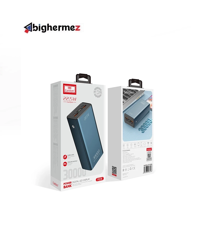 پاوربانک 30000mAh ارلدام مدل ET-PD36
