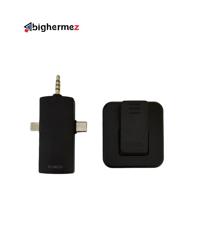 میکروفون یقه ای ارلدام مدل ET-MC12 با رابط تایپ سی، لایتنینگ و جک 3.5 میلی متری