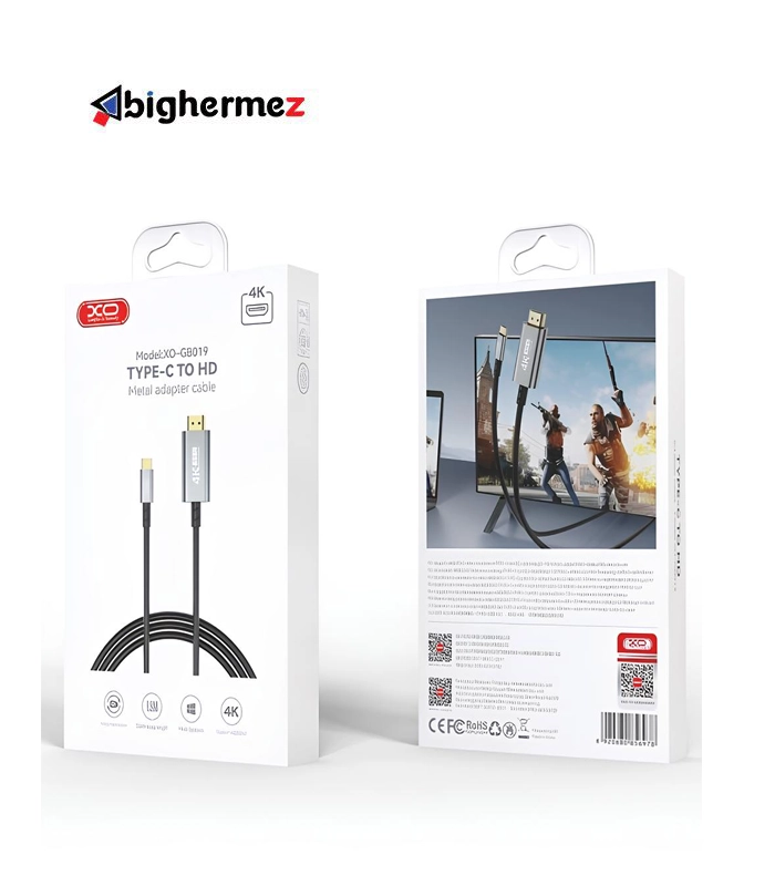 کابل تبدیل Type-C به HDMI ایکس او XO-GB019 طول 1.8 متر