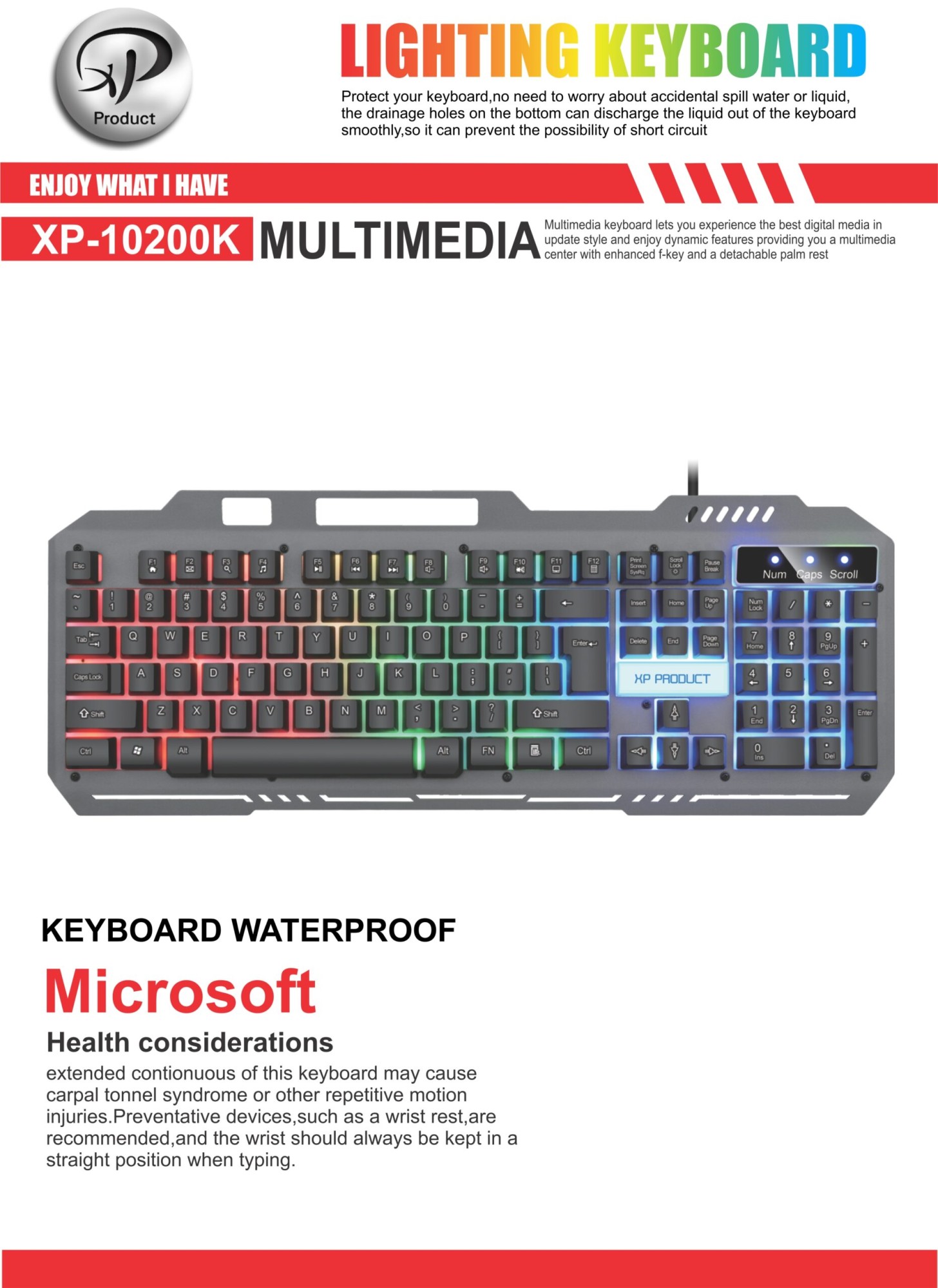کیبورد باسیم ایکس پی پروداکت مدل XP-10200