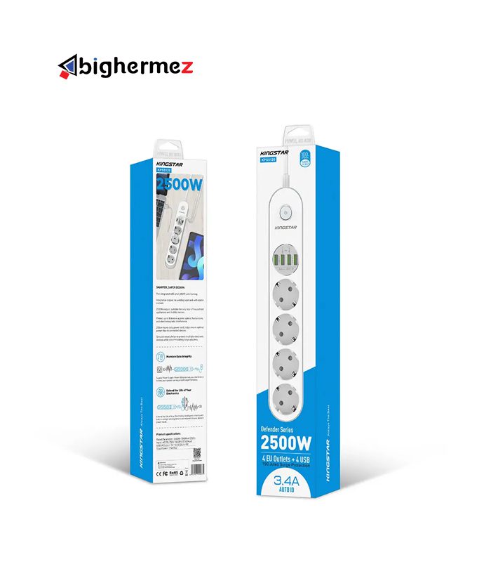 چند راهی برق 4 خانه و USB کینگ استار مدل KPS5120