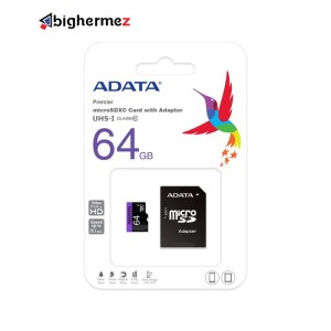کارت حافظه‌ی میکرو اس دی ای دیتا 64GB UHS-I Class 10