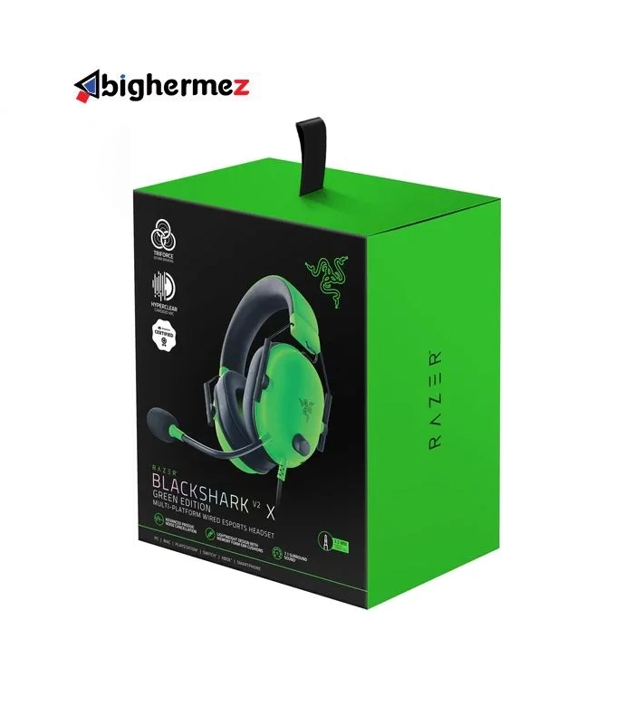 هدست باسیم گیمینگ ریزر مدل   BlackShark V2 X GREEN