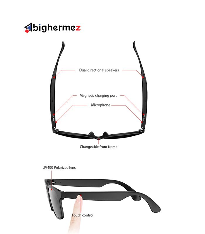 عینک آفتابی و هندزفری بلوتوث ایکس او مدل XO-E9 Smart Bluetooth Glasses