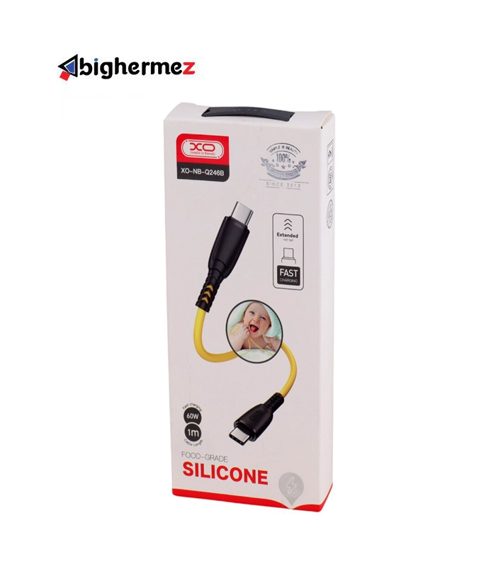 کابل شارژ دوسر TYPE-C 60W ایکس او مدل XO-NB-Q246B طول 1 متر