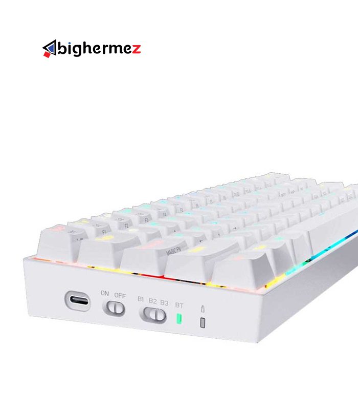 کیبورد بی سیم/باسیم مکانیکال گیمینگ ردراگون مدل Draconic Elite white K530W RGB PRO