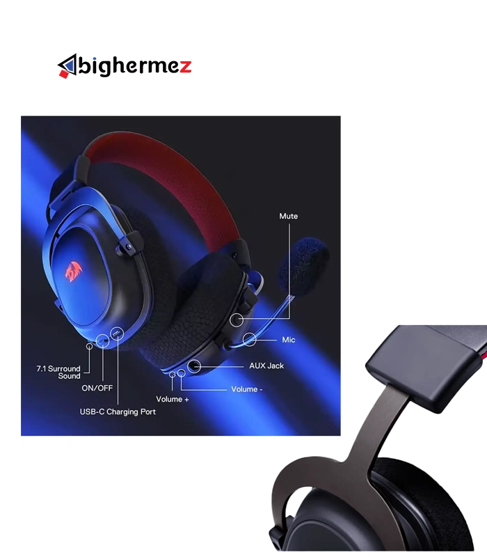 هدست بیسیم گیمینگ ردراگون مدل H510 PRO Zeus-X RGB