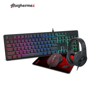 ست گیمینگ هدست و کیبورد و موس و موس پد ردراگون مدل Essentials S107P-BA