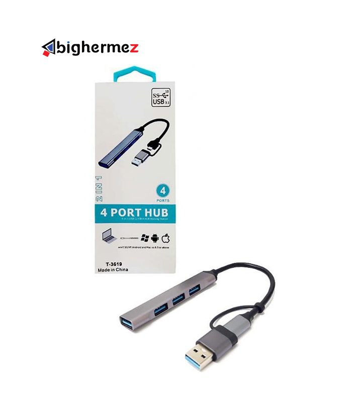 هاب 4 پورت USB3.1 تایپ سی پی نت مدل T-3619