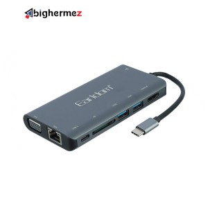 هاب TYPE-C به USB3.0/SD/AUX/HDMI/VGA/RJ45/Type-C ارلدام مدل ET-W29