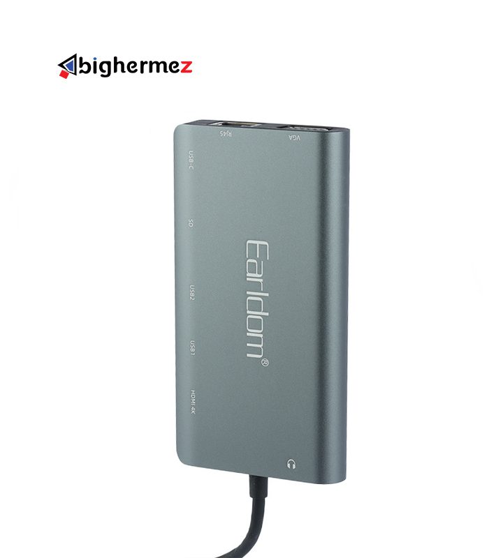 هاب TYPE-C به USB3.0/SD/AUX/HDMI/VGA/RJ45/Type-C ارلدام مدل ET-W29