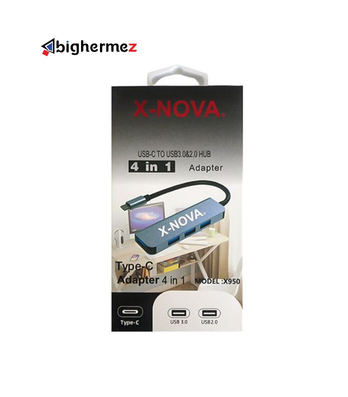 هاب 4پورت تایپ سی USB.3 ایکس نوا مدل X-950