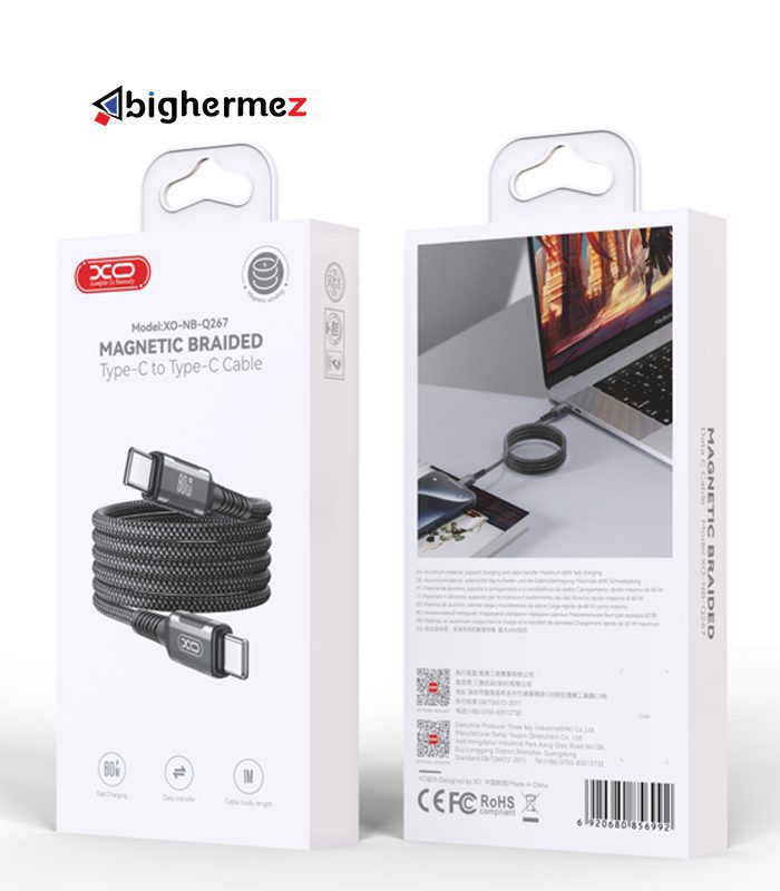 کابل شارژ دوسر TYPE-C ایکس او مدل  XO-NBQ267  به طول 1 متر