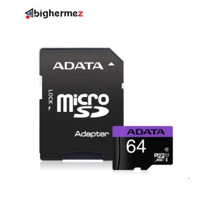 کارت حافظه microSDHC ای دیتا مدل  V10 R80 W25+A DP ظرفیت 64 گیگابایت