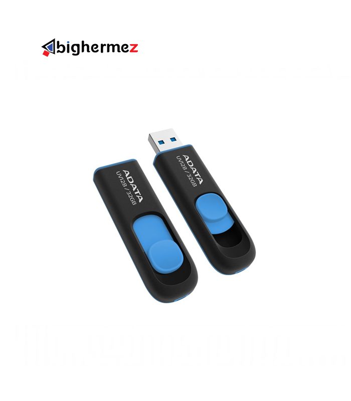 فلش مموری USB3.2 ای دیتا مدل UV128 Black-Blue ظرفیت 32 گیگابایت