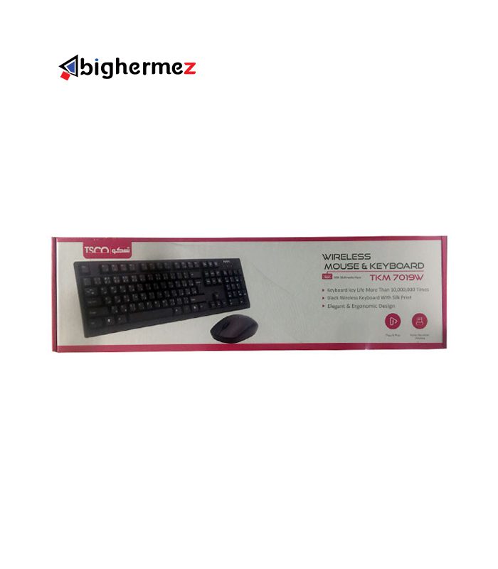 کیبورد و ماوس بیسیم تسکو مدل TKM 7019W